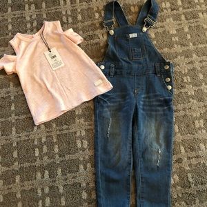 Girls 2T 7 For All Mankind overall and shirt set